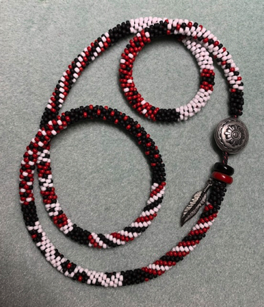 Oct 24 - Finished kumihimo necklace. Oct 24 - Finished kumihimo necklace.